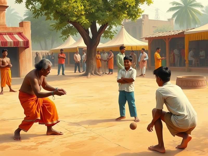 Kids playing Ginger Hotfoot at a community ground in Maharashtra